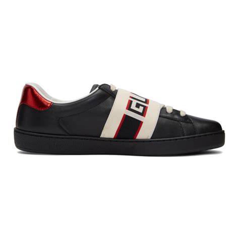 gucci black ace elastic band|Gucci ace tennis shoes.